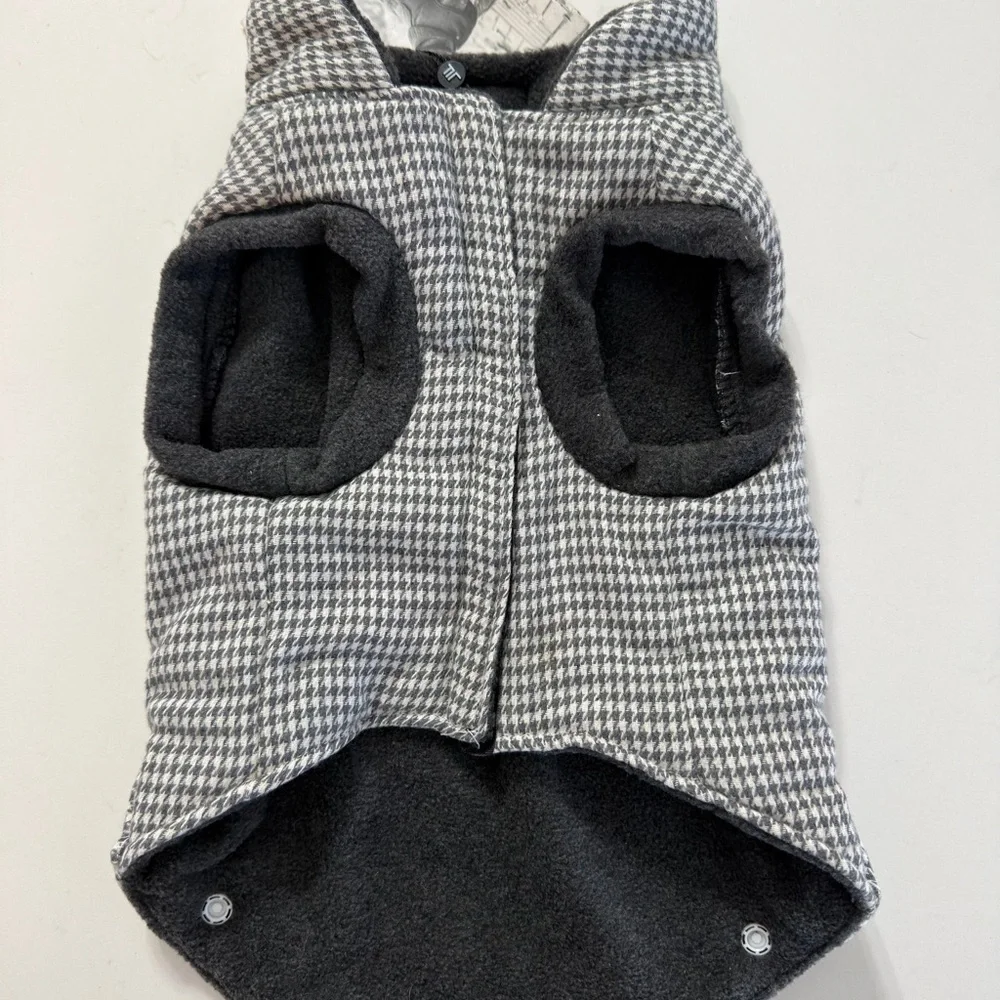 NWT London Fog Houndstooth Dog Sweater Coat | Gingham Dog Coat | Large NWT